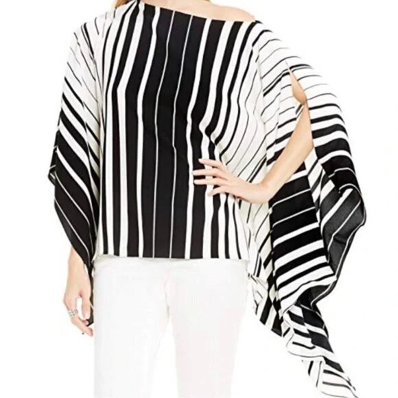 🆕 VINCE CAMUTO Linear Accordion
Striped Poncho SIZE L - Picture 1 of 8
